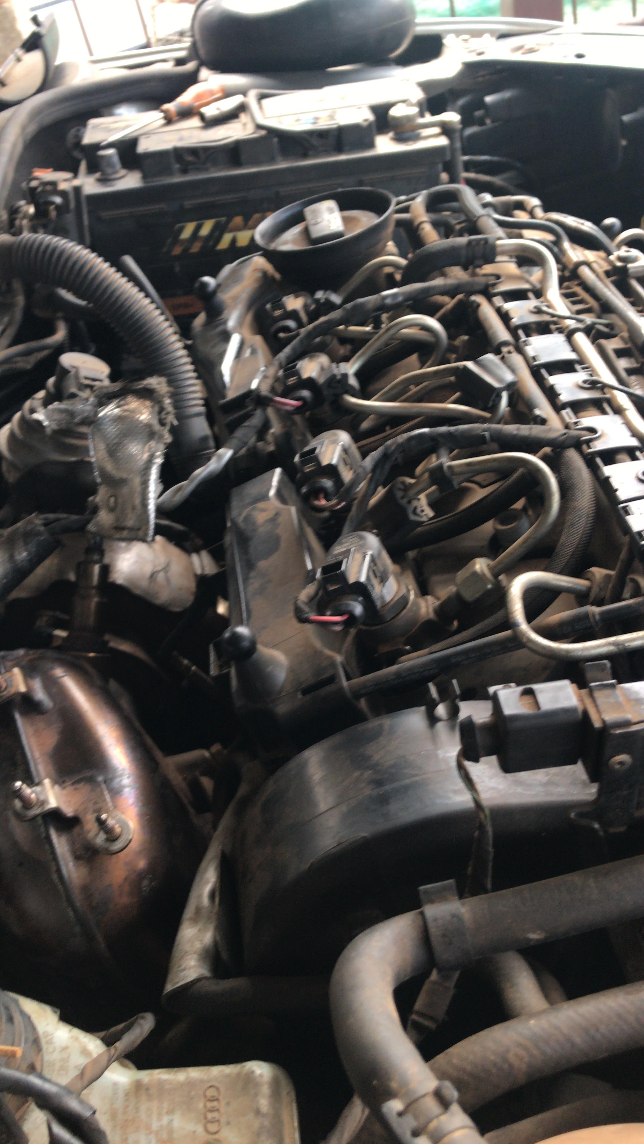 Close-up of TDI engine components